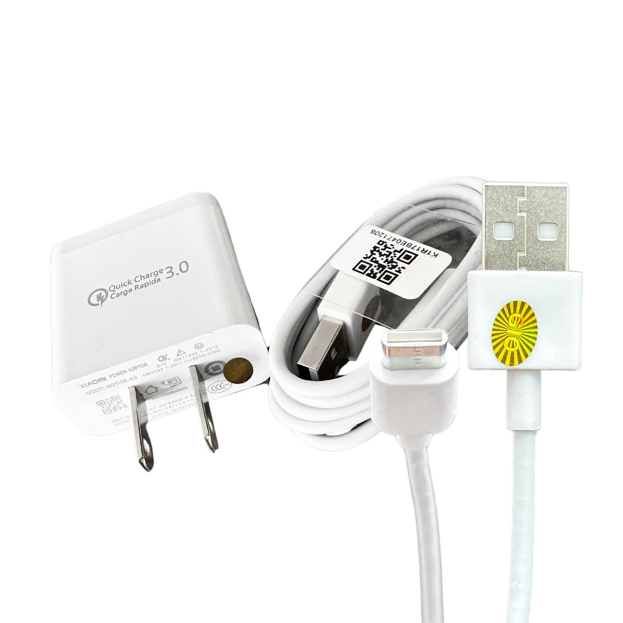 Cargador Rápido Xiaomi Quick Charge 3.0 con Cable USB-A a USB-C