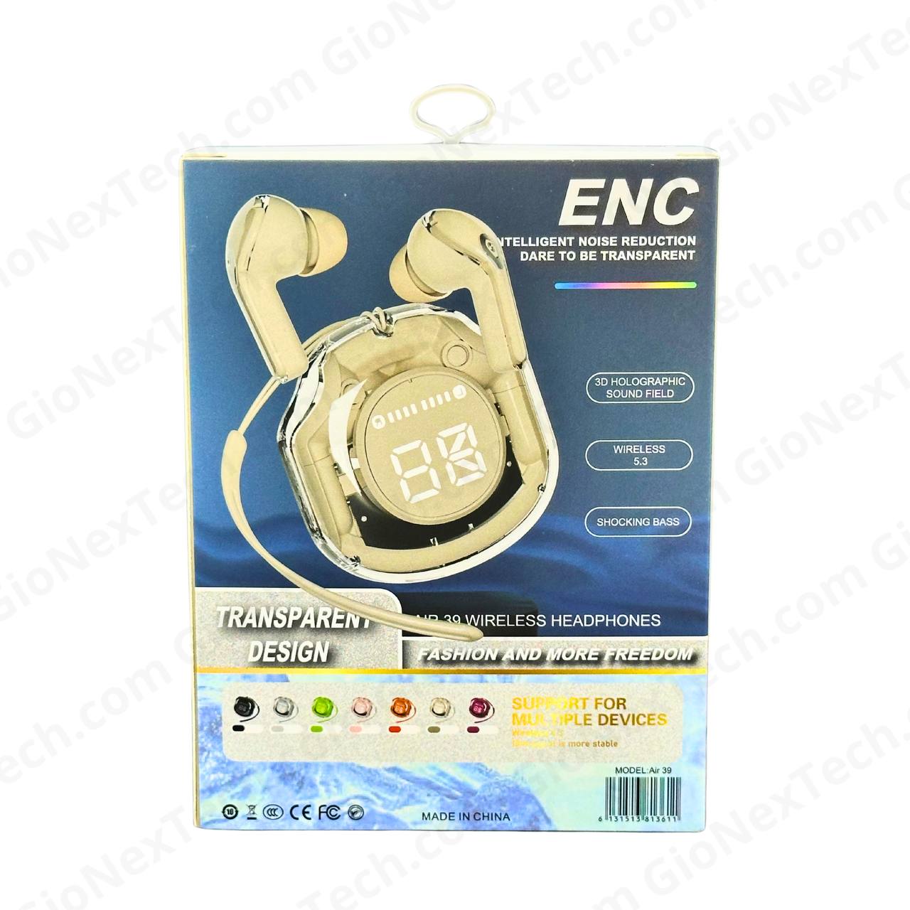 Air39 Small Ice Cubes beige - Audífonos Inalámbricos con Estilo Futurista