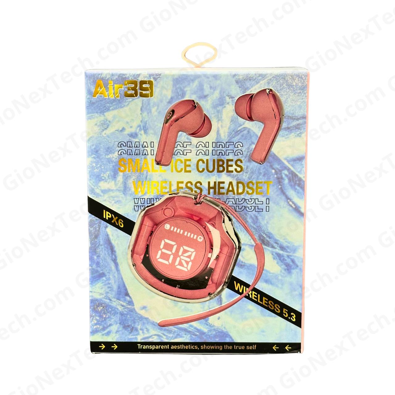 Air39 Small Ice Cubes rosado - Audífonos Inalámbricos con Estilo Futurista