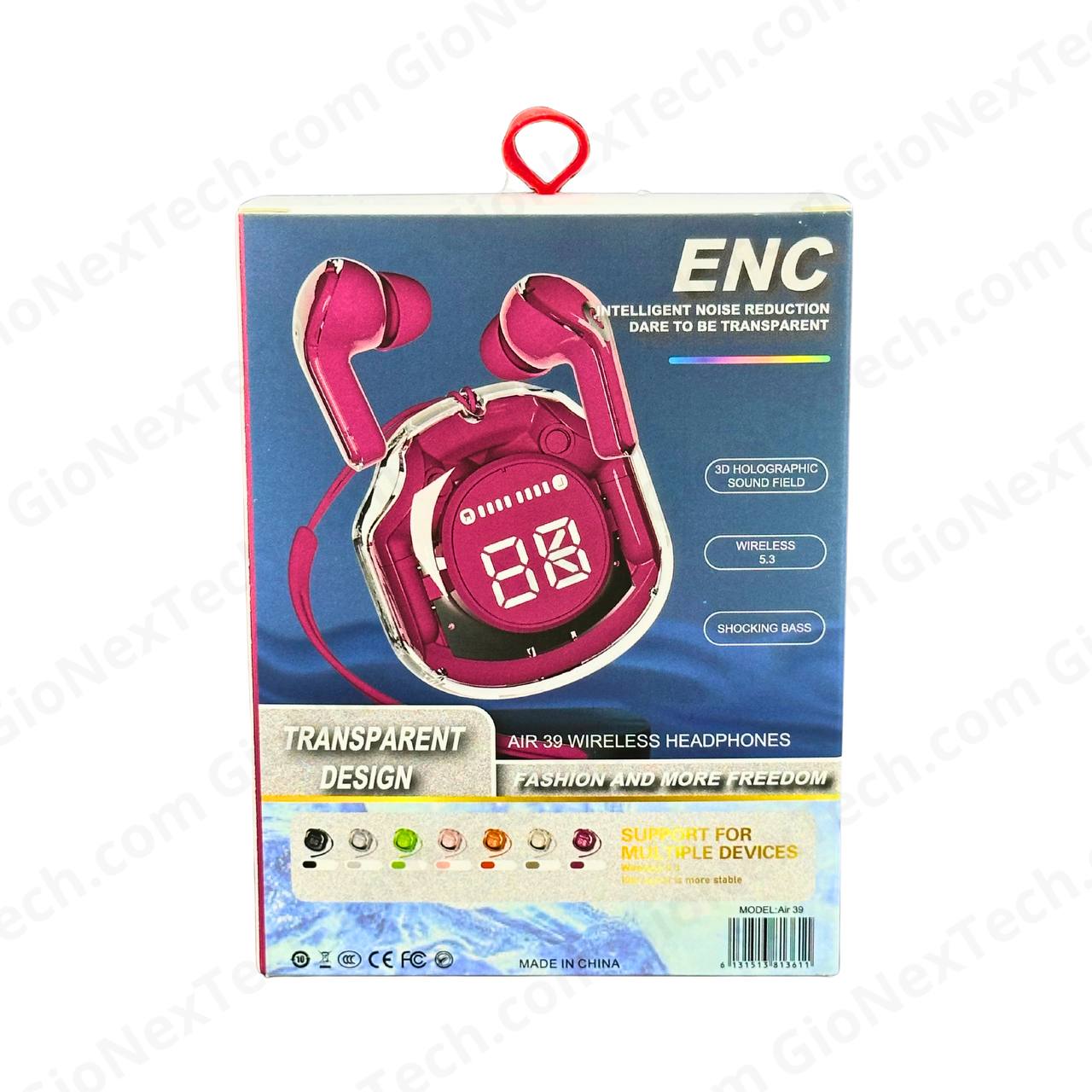 Air39 Small Ice Cubes rojo - Audífonos Inalámbricos con Estilo Futurista