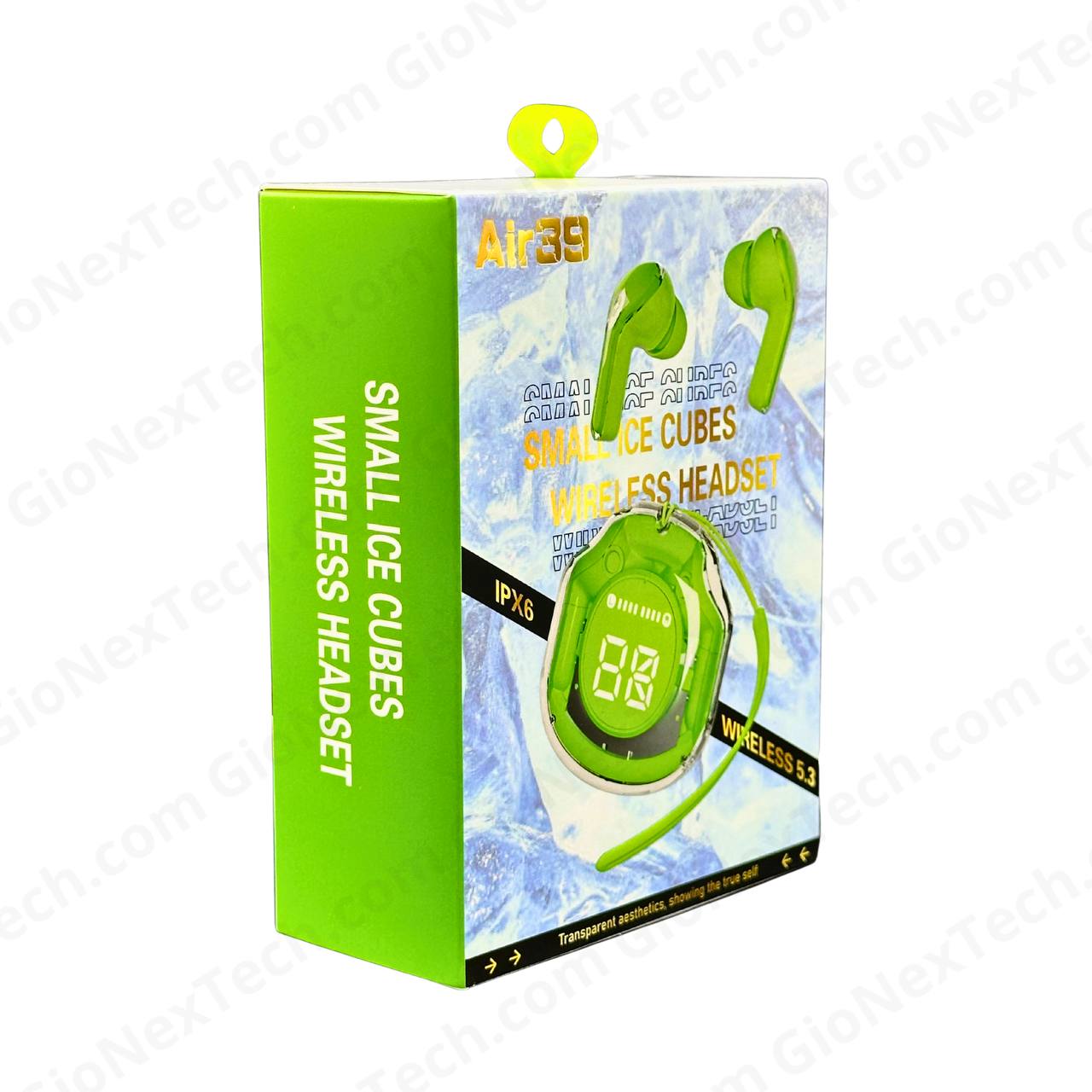 Air39 Small Ice Cubes verde - Audífonos Inalámbricos con Estilo Futurista