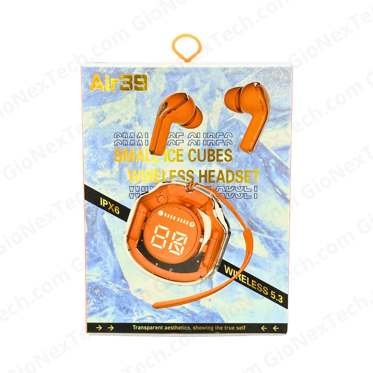 Air39 Small Ice Cubes Anaranjado - Audífonos Inalámbricos con Estilo Futurista